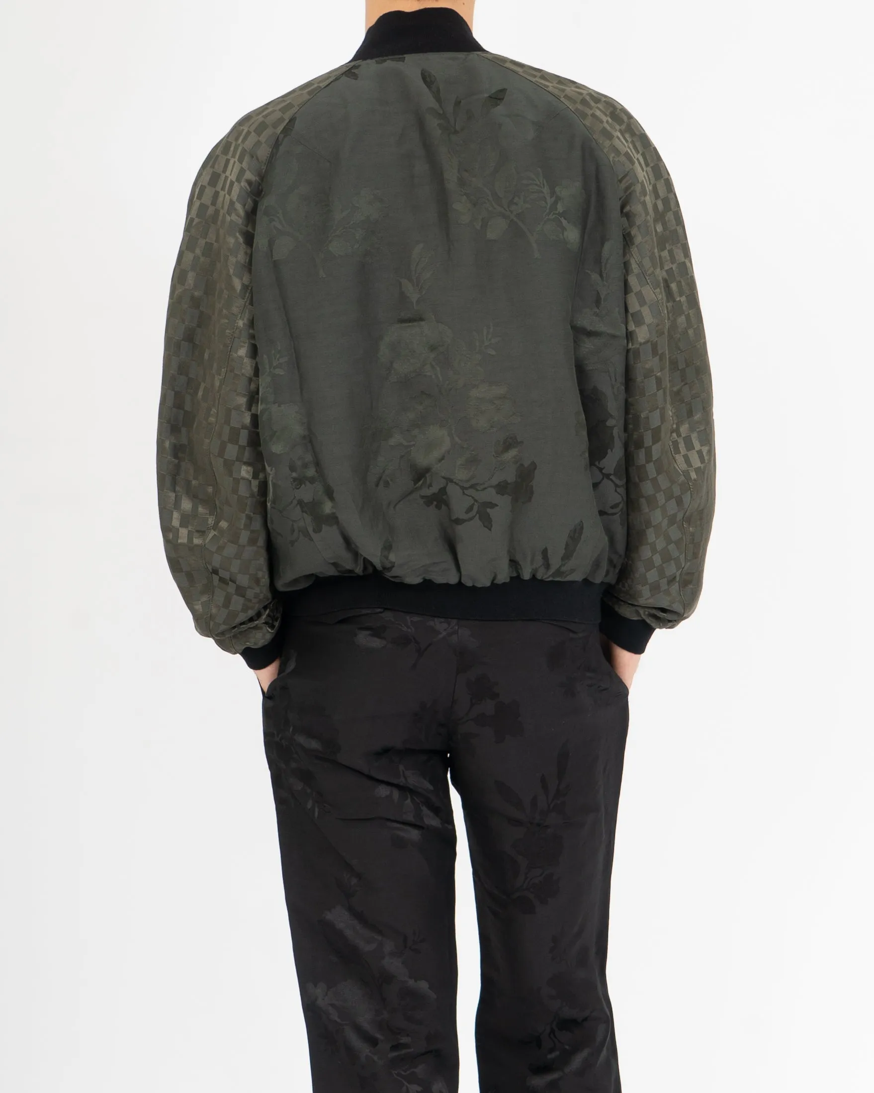 SS21 Green Floral Jacquard Bomber