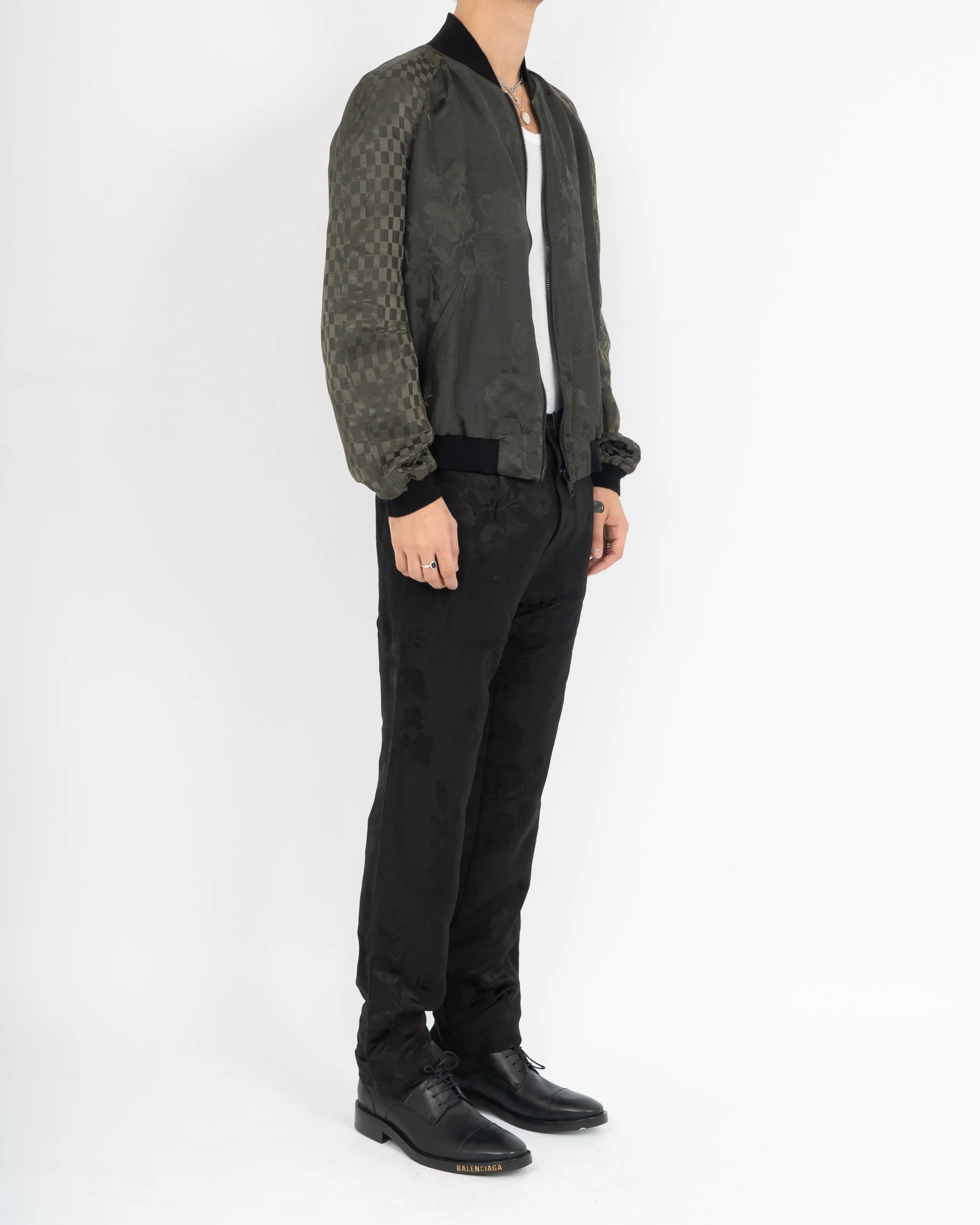 SS21 Green Floral Jacquard Bomber
