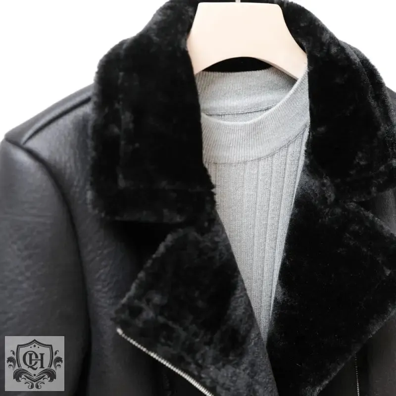 Stylish Faux Leather Zipper Jacket