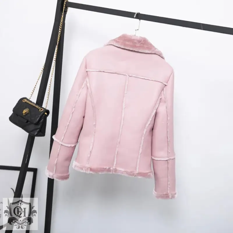 Stylish Faux Leather Zipper Jacket