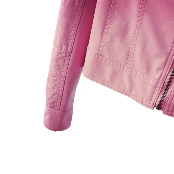 Sweet Pink Leather Jacket