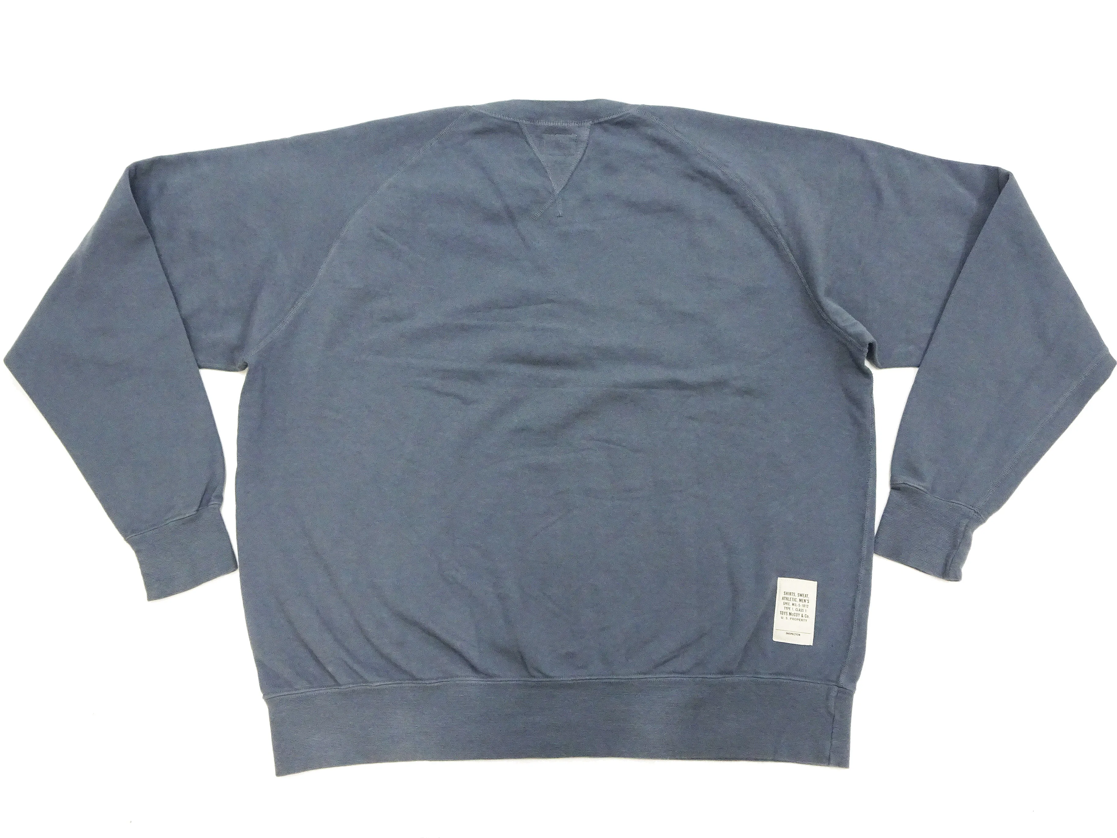 TOYS McCOY Plain Sweatshirt Men's Solid Color Garment-dyed Lightweight French Terry Shirt TMC2461  121 Faded-Blue