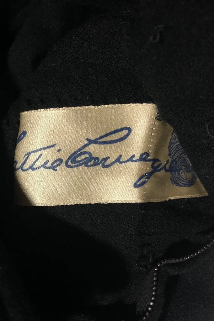 Vintage 1940s Hattie Carnegie Black Dress with Fur Trim and Jacket