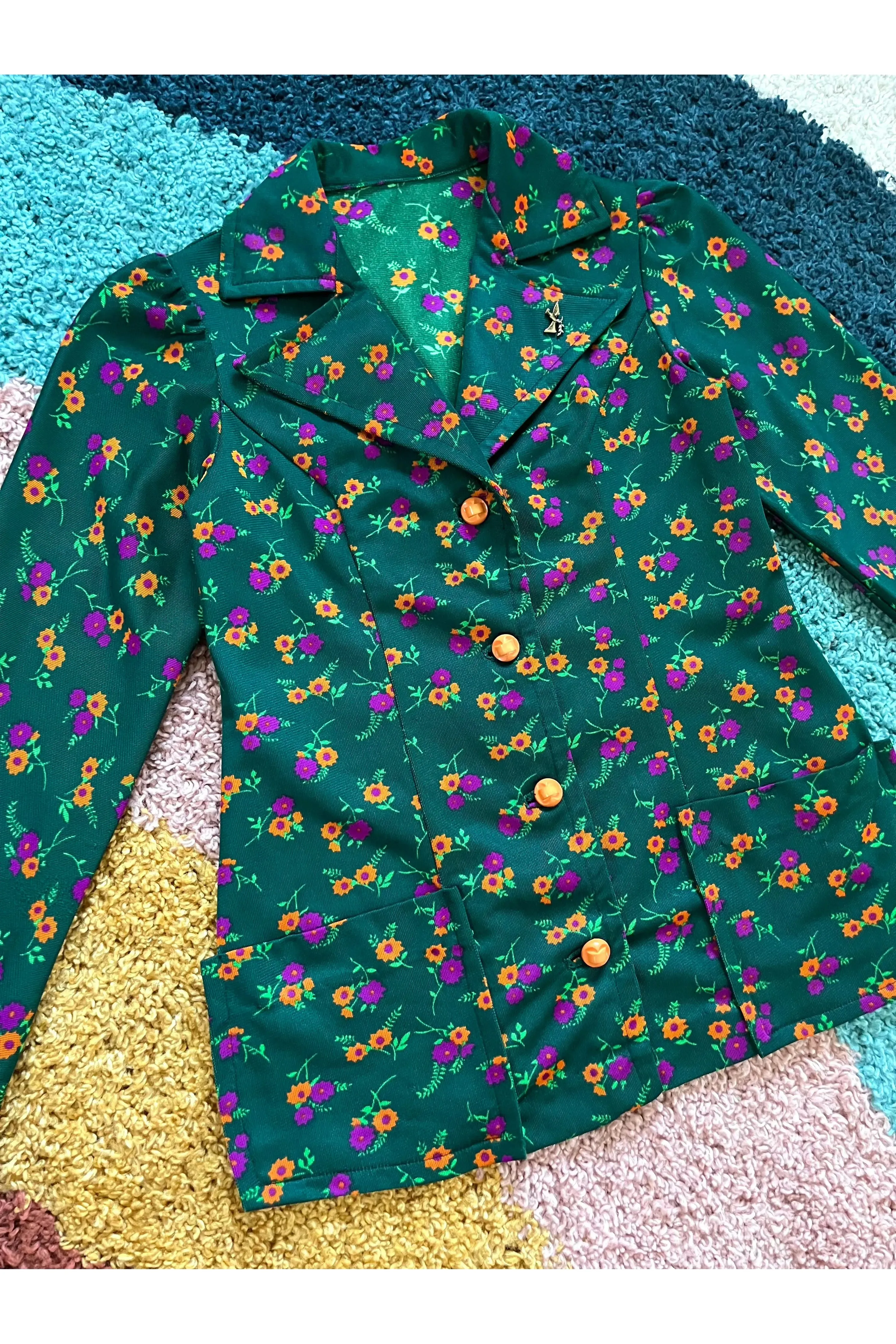 Vintage 70s Floral Mini & Jacket 2-Piece Set