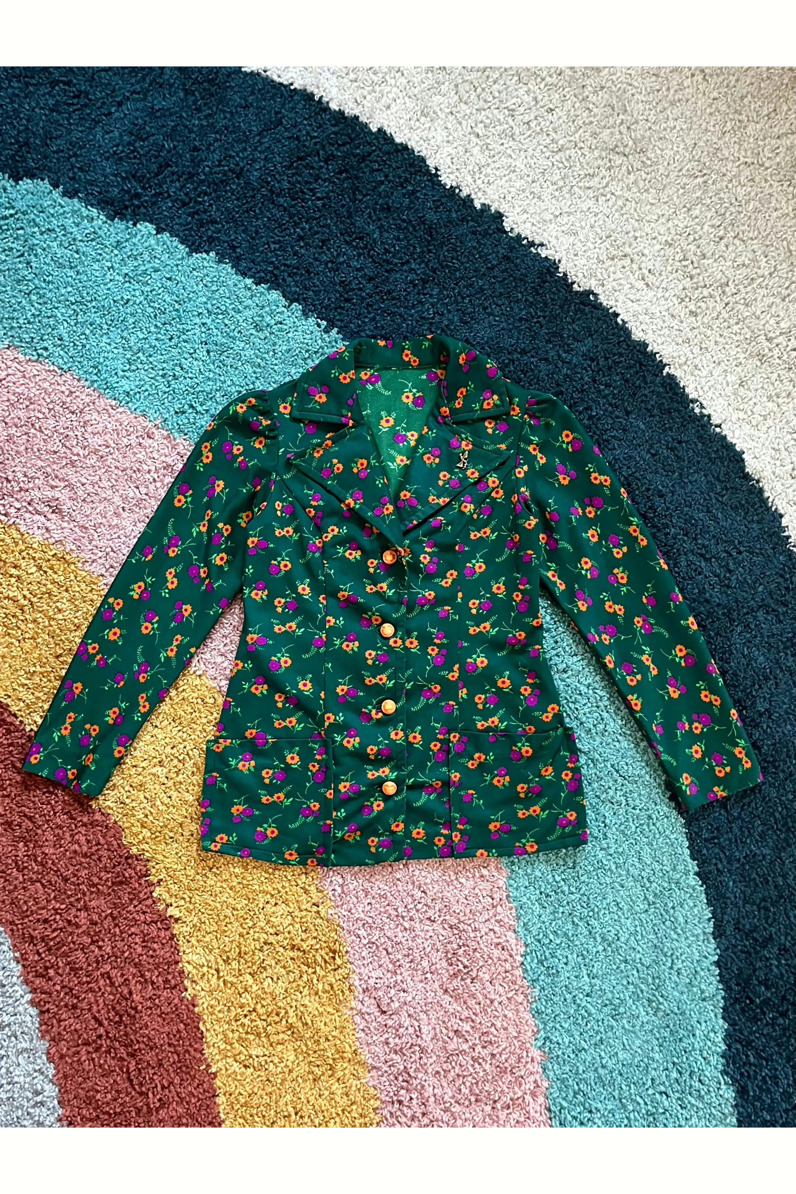 Vintage 70s Floral Mini & Jacket 2-Piece Set