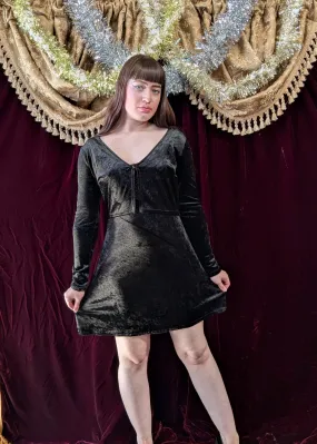 Vintage 90s Black Velvet Dress and Jacket