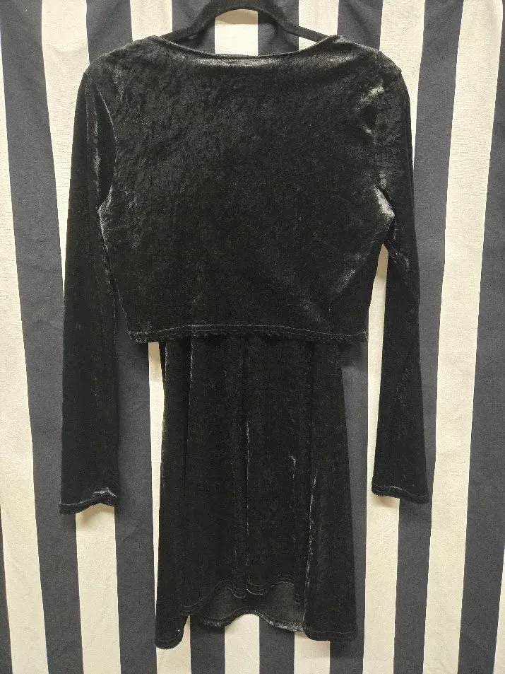 Vintage 90s Black Velvet Dress and Jacket
