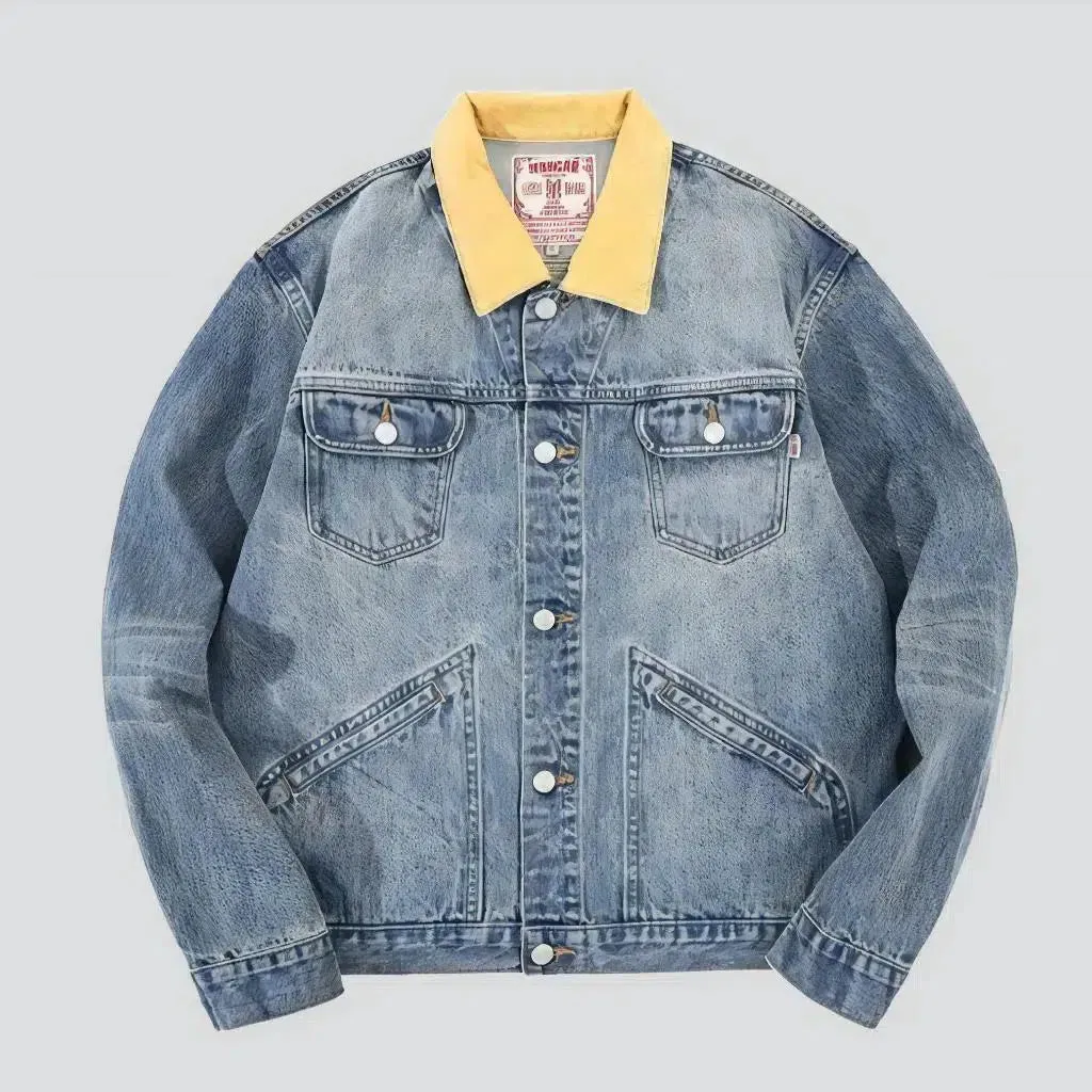 Vintage selvedge denim jacket
 for men