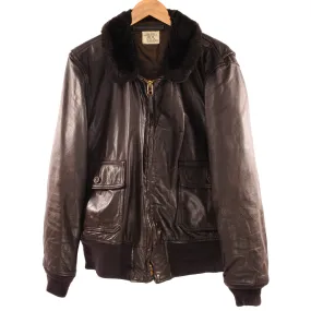 VINTAGE US NAVY LEATHER FLIGHT JACKET TYPE G-1 1975 SIZE 46