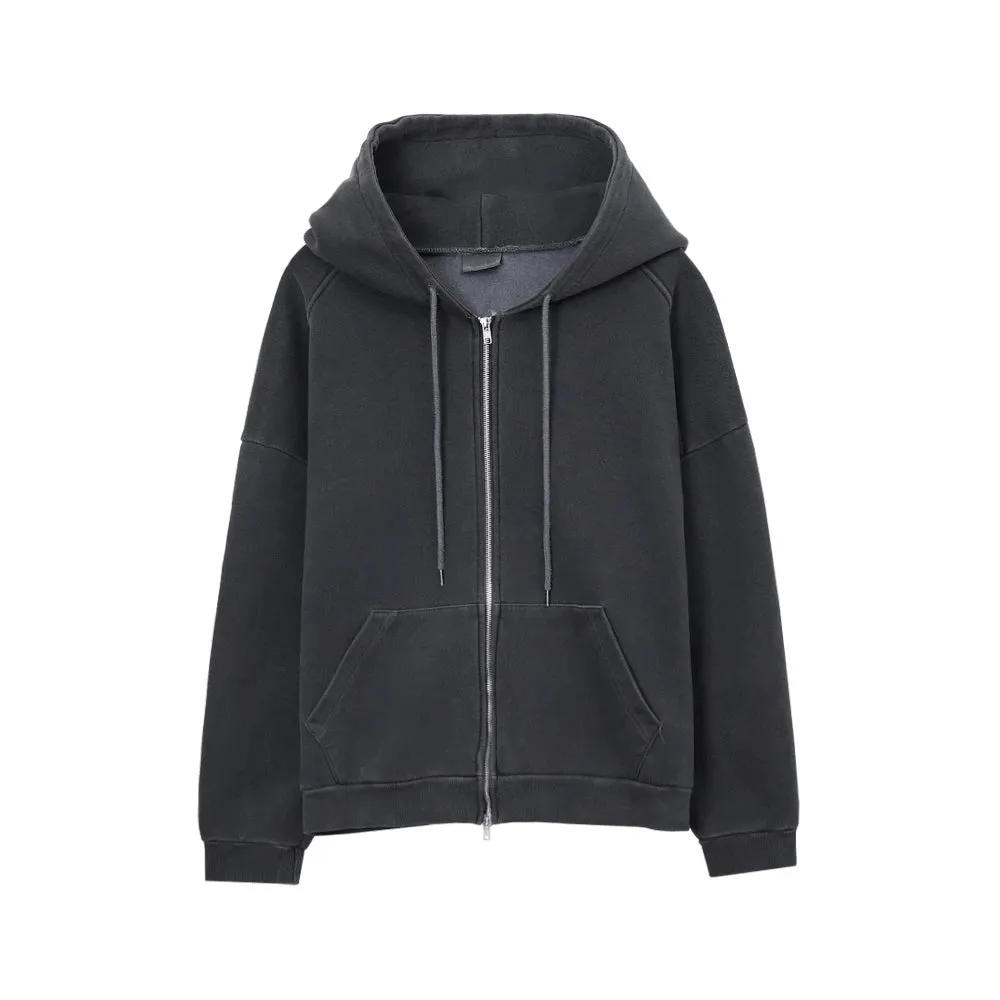 WIAOFELLAS  -  Men's spring South Korea loose leisure hundred lap plankton shuai European and American cardigan hooded hoodie