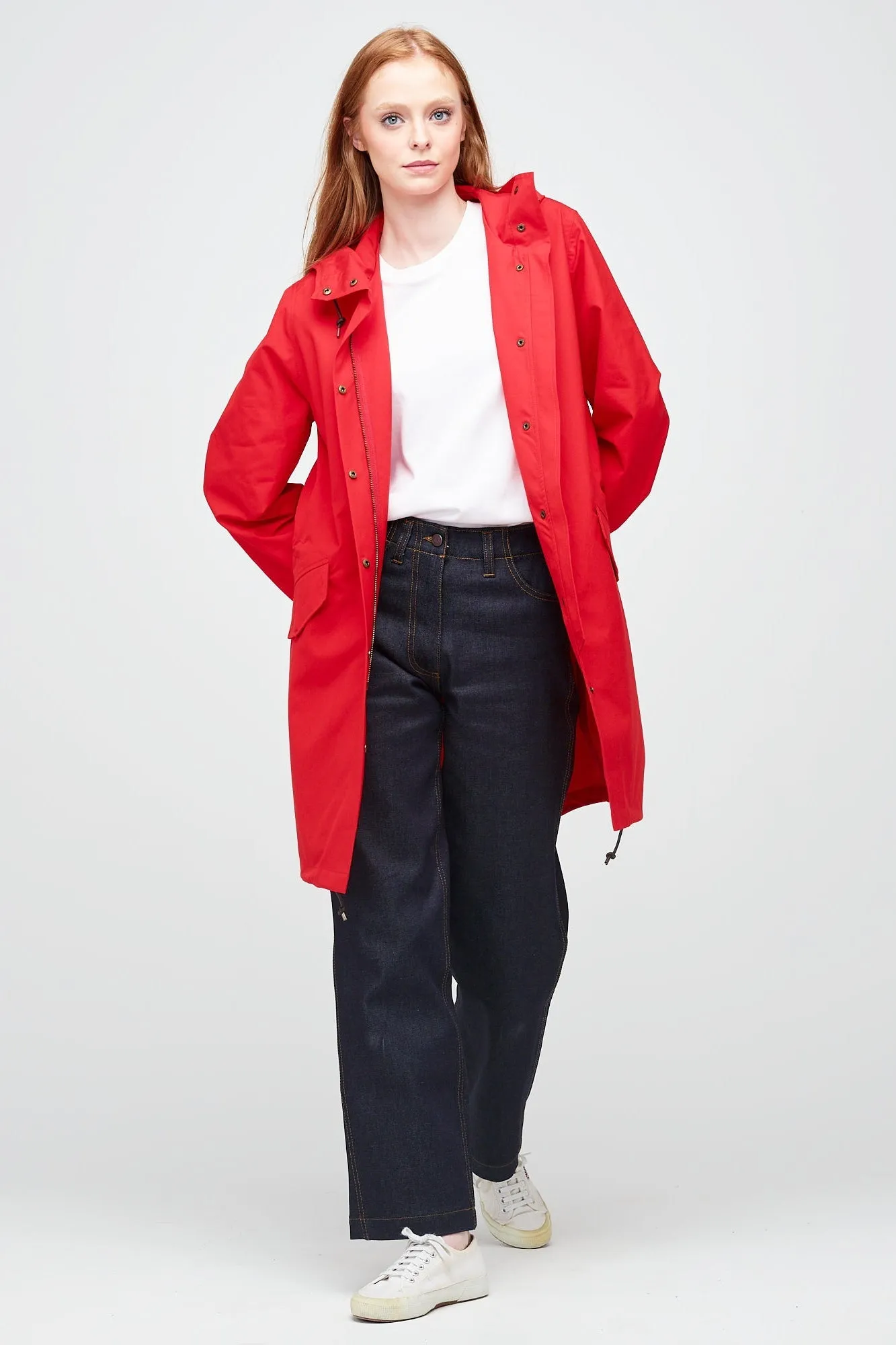 Women's Long Parka - Red